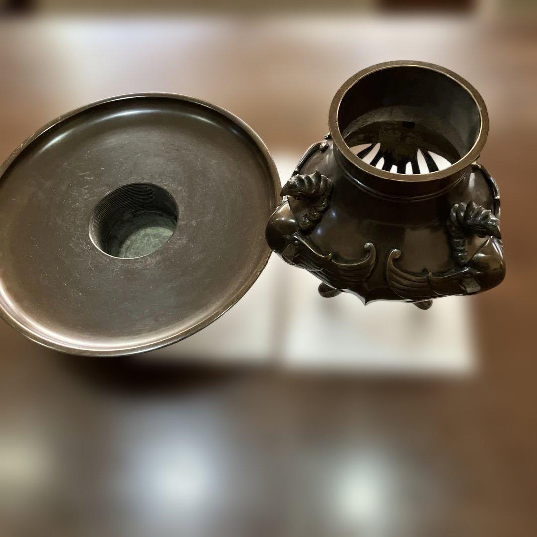 茶道具・花器花瓶　薄端・鳳凰足　ビンテージ　古道具(蔵出し骨董品)