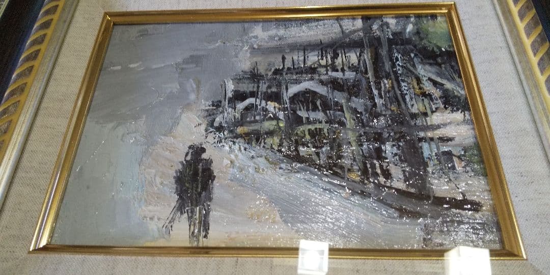 絵画 小松明 帰り道 油絵 油彩 SM