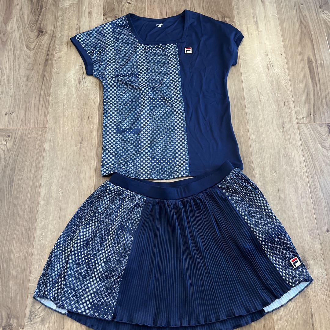 FILA ネイビー ドット柄 テニスウェアセット　美品
