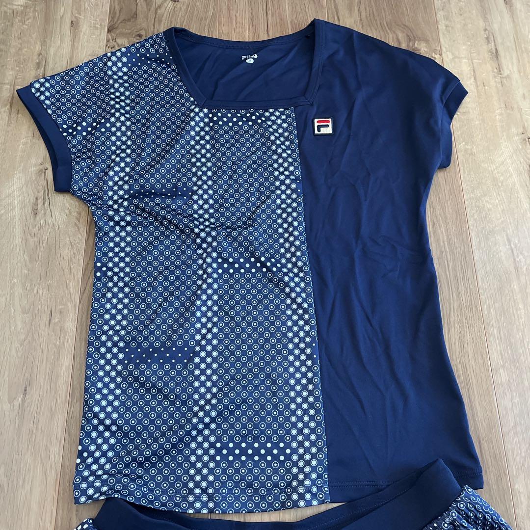 FILA ネイビー ドット柄 テニスウェアセット　美品