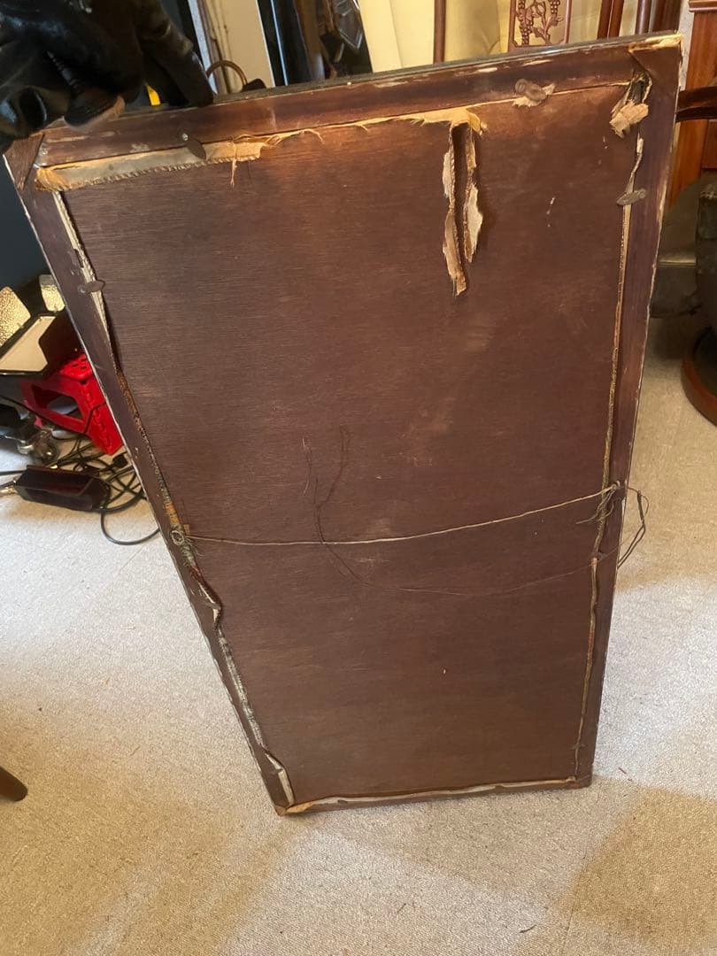 中国美術 蘇州刺繍 壽畫圖 猫と薔薇 蝶図 作者銘入 額装大判シルクアート