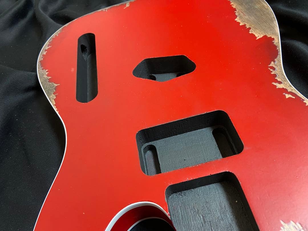 テレキャスターNo71エイジドレリック　ダブルバインディングフェスタレッドボディ