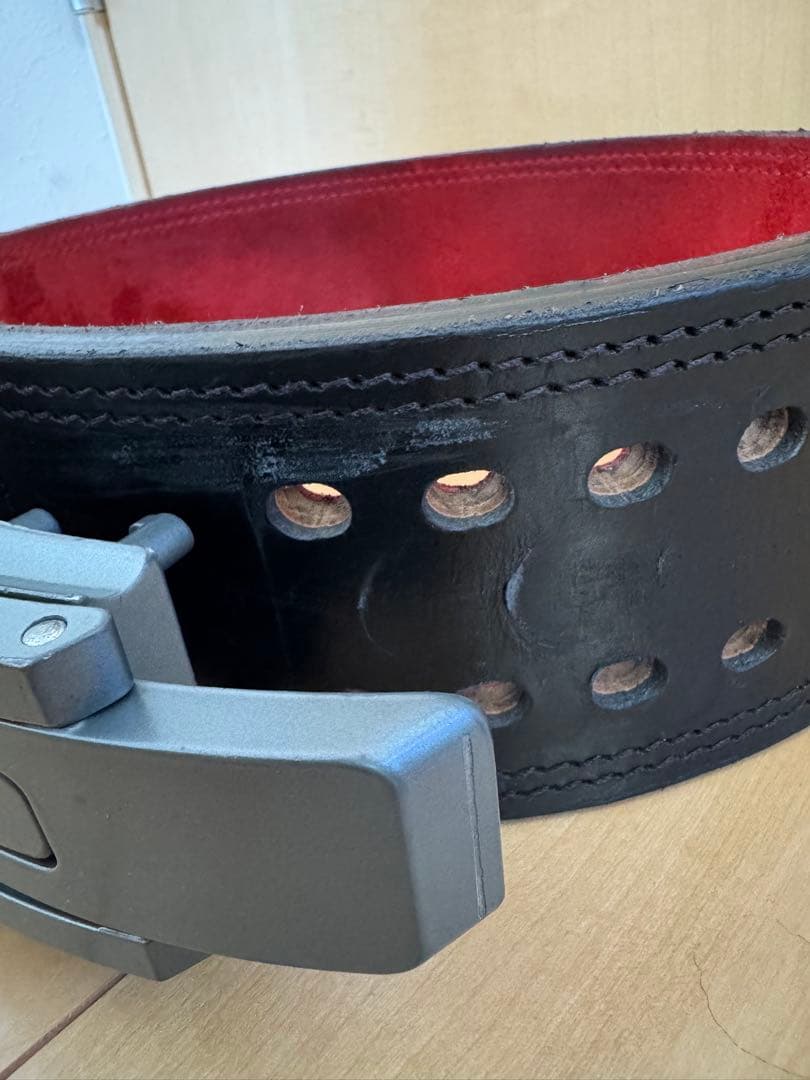 SBD パワーリフティング トレーニングベルト 黒赤