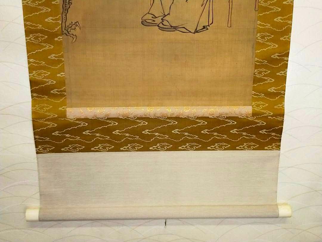 ♥【模写】　掛軸　松村呉春　龍と人物　桐箱付き　掛け軸　骨董品