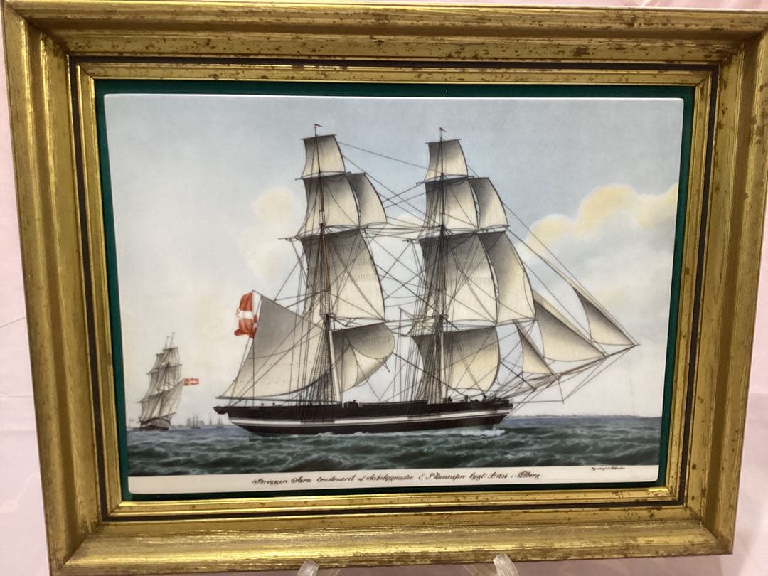 ロイヤルコペンハーゲン　ピングオーグレンダール　陶板画　希少品　デンマーク帆船
