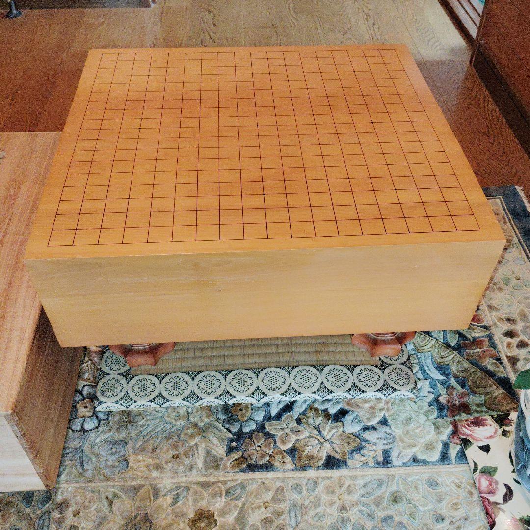 木製囲碁盤 大きめ 碁石2セット付き