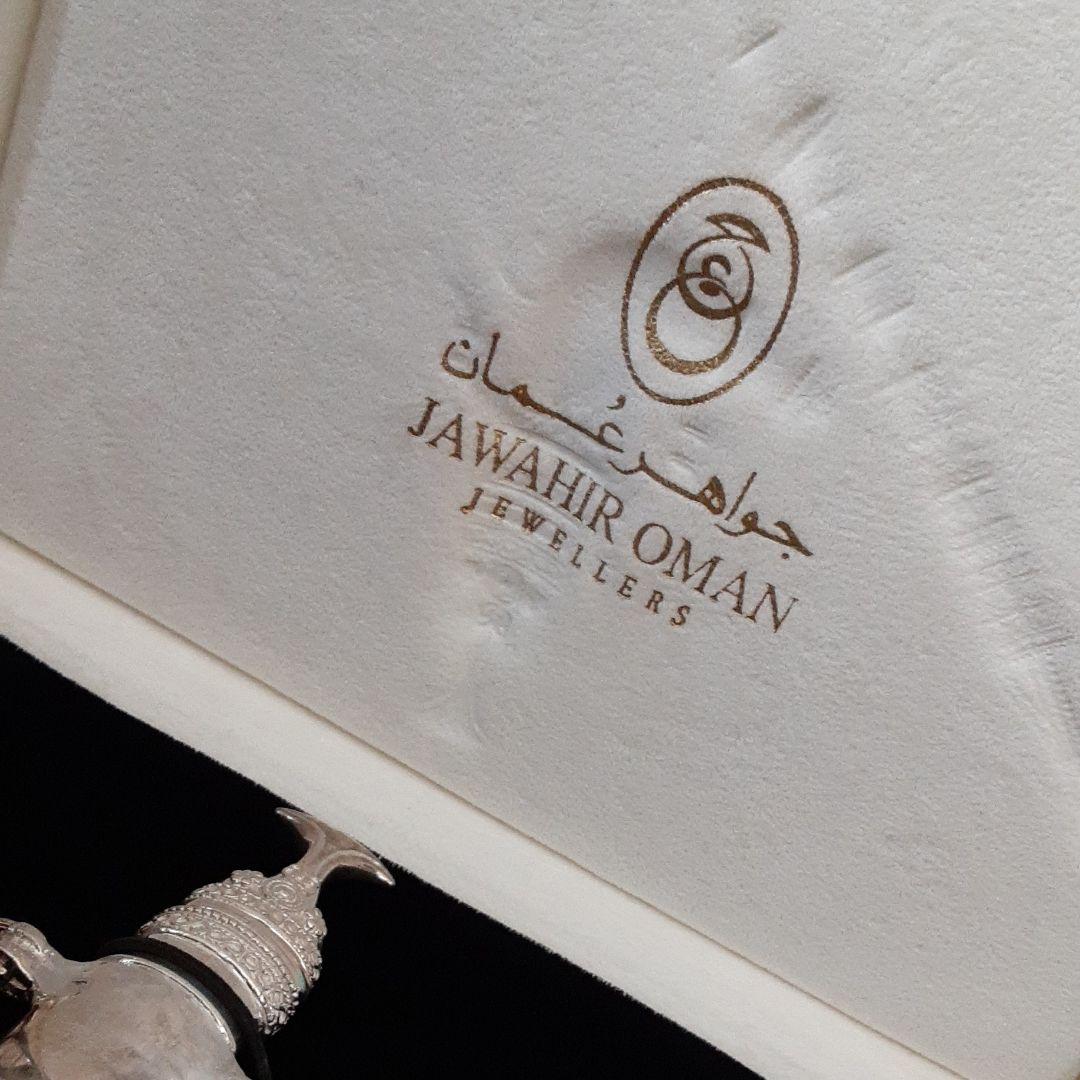 古いオマーン現地製サルタン刀剣/ミニチュア925銀製武具/木箱入中近東民芸細工