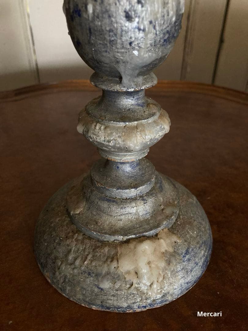【希少】フランス　19世紀 アンティーク　キャンドルスタンド 木製 シャビー