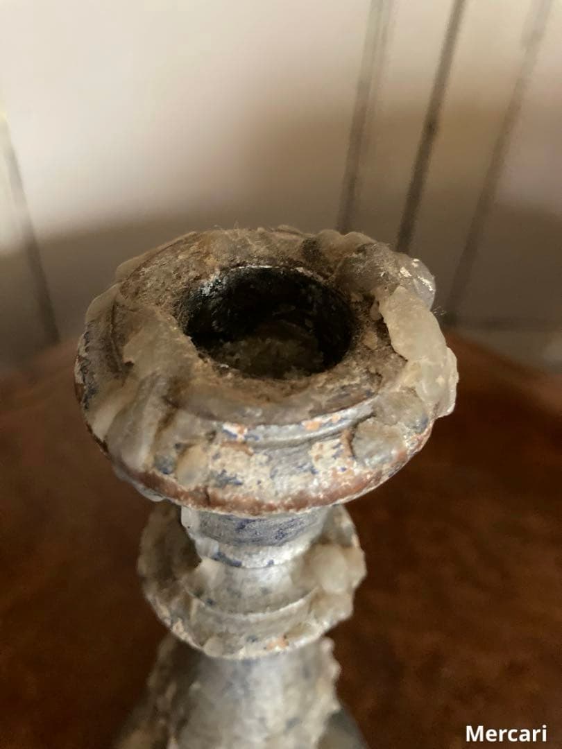 【希少】フランス　19世紀 アンティーク　キャンドルスタンド 木製 シャビー