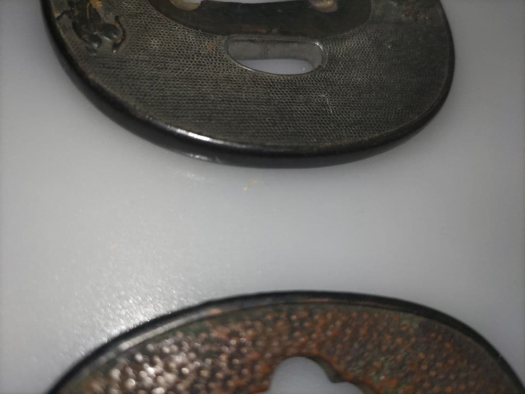 古金工鍔3枚　赤銅　素銅　山銅　覆輪あり