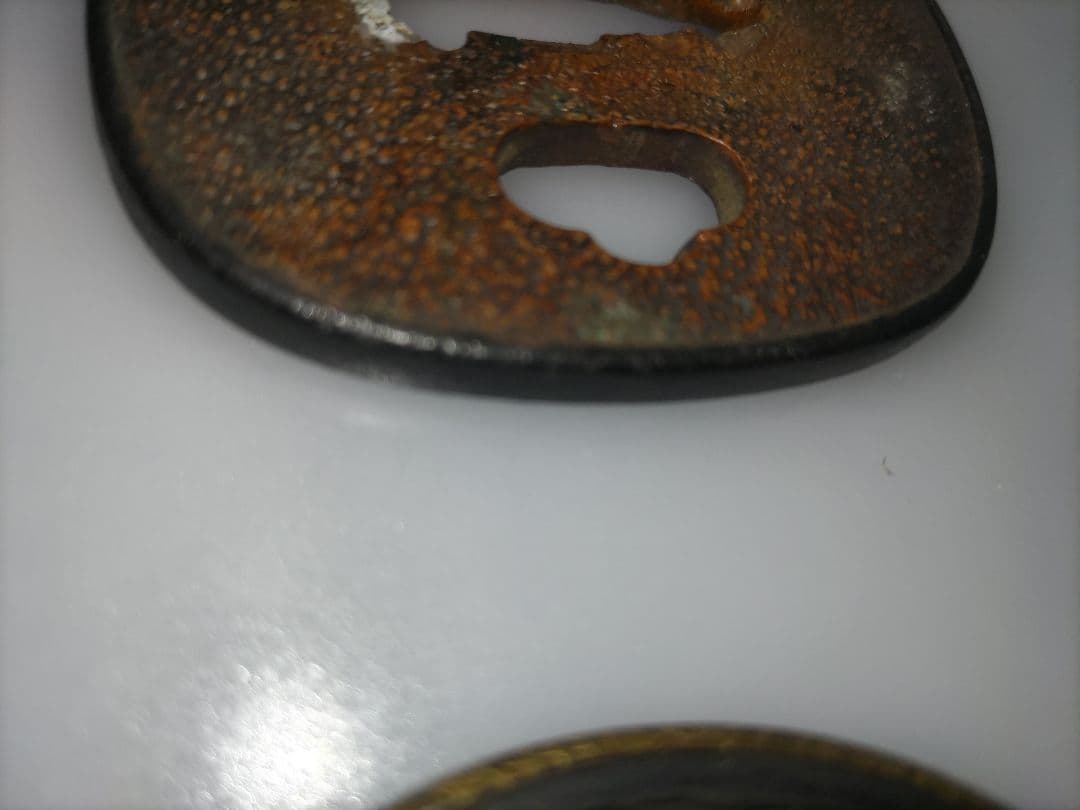 古金工鍔3枚　赤銅　素銅　山銅　覆輪あり