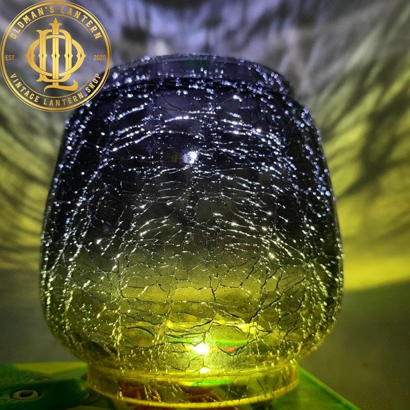 【限定】クラックグラス ブルーグレー/ イエロー Feuerhand ホヤ