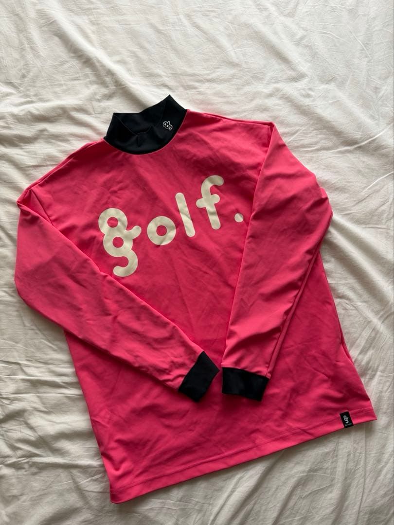 8G SHOOT モックネック ピンク 長袖 ゴルフシャツ　【完売モデル】