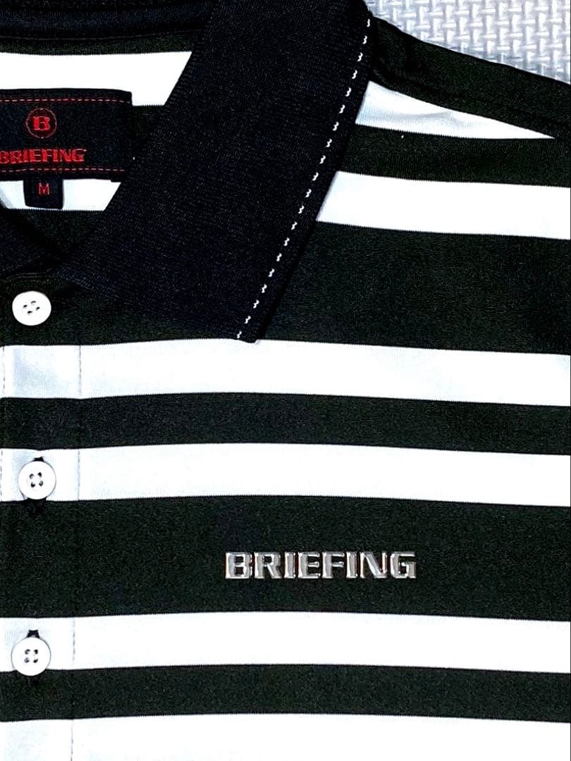 BRIEFING GOLF MS ストライプ ポロシャツ（BLK／M）