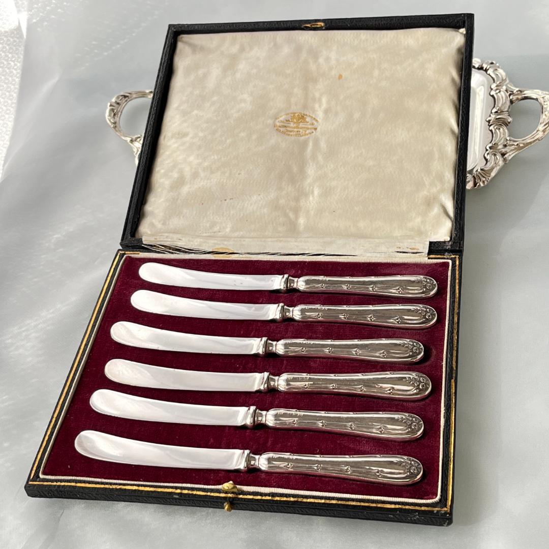 【John Sanderson】 【純銀ハンドル】ローズのティーナイフ 薔薇