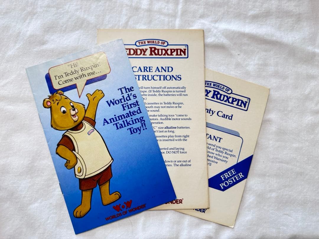 N*k様 テディラクスピン 本体、絵本２冊、カセットテープ２枚 昭和レ