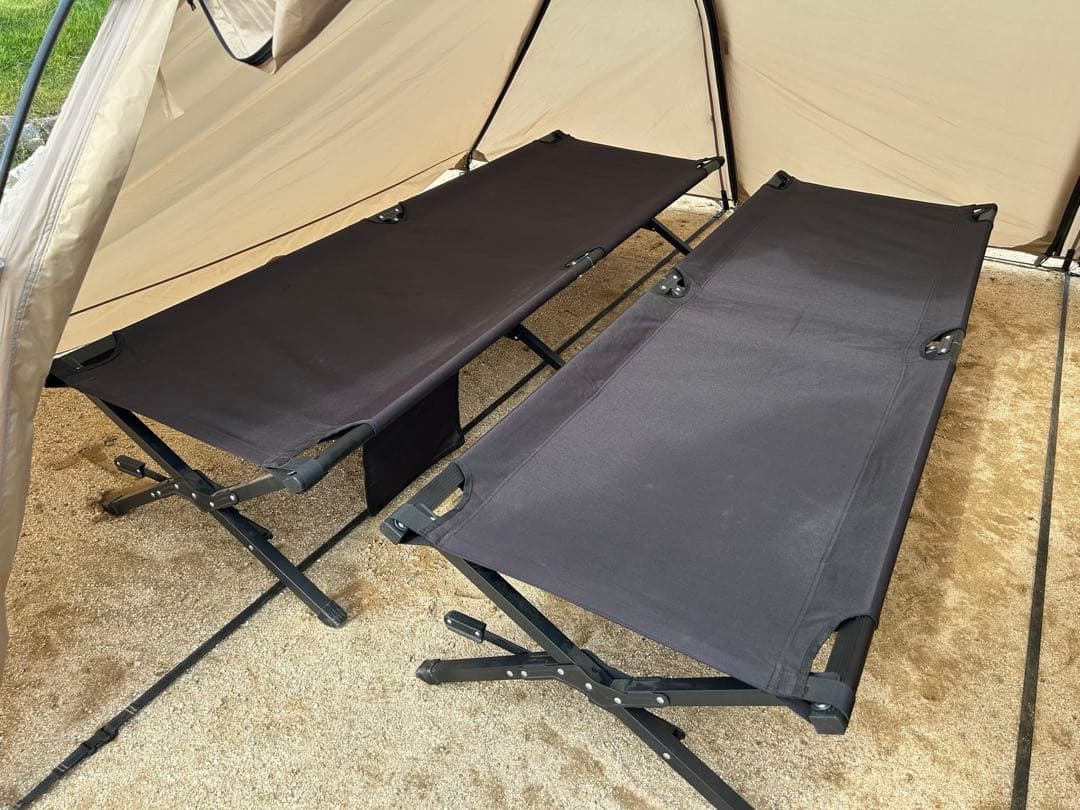 Hilander コット ブラック サイドポケット付き　2台セット