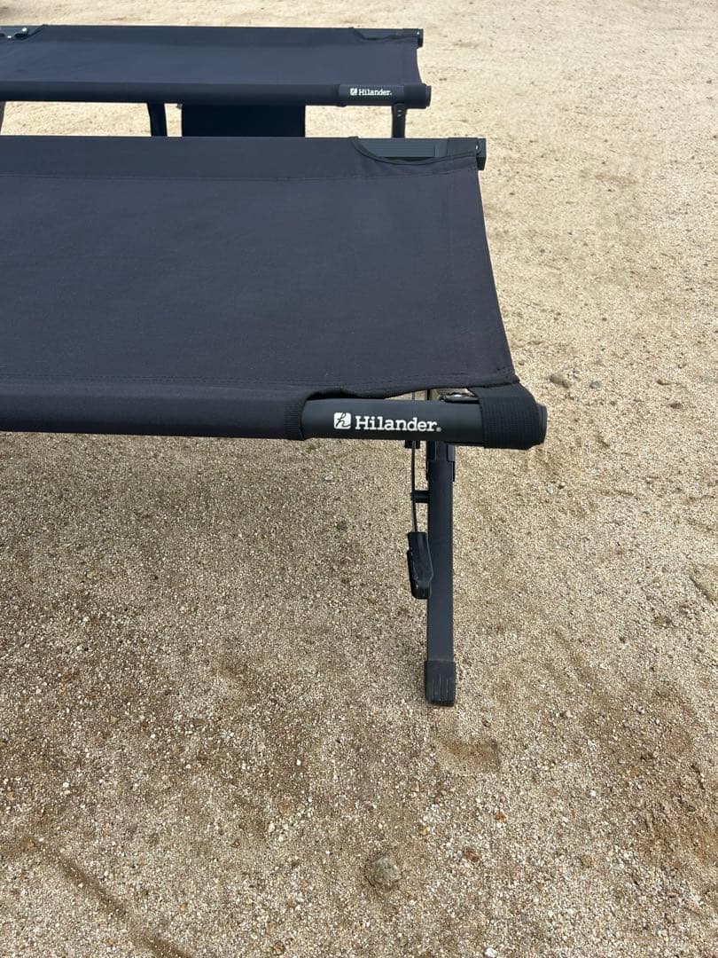 Hilander コット ブラック サイドポケット付き　2台セット