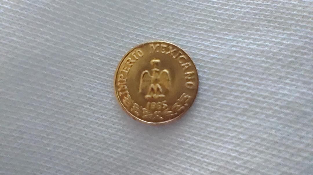 メキシコ1865年 1ペソ金貨 世界最小金貨 マクシミリアン皇帝 