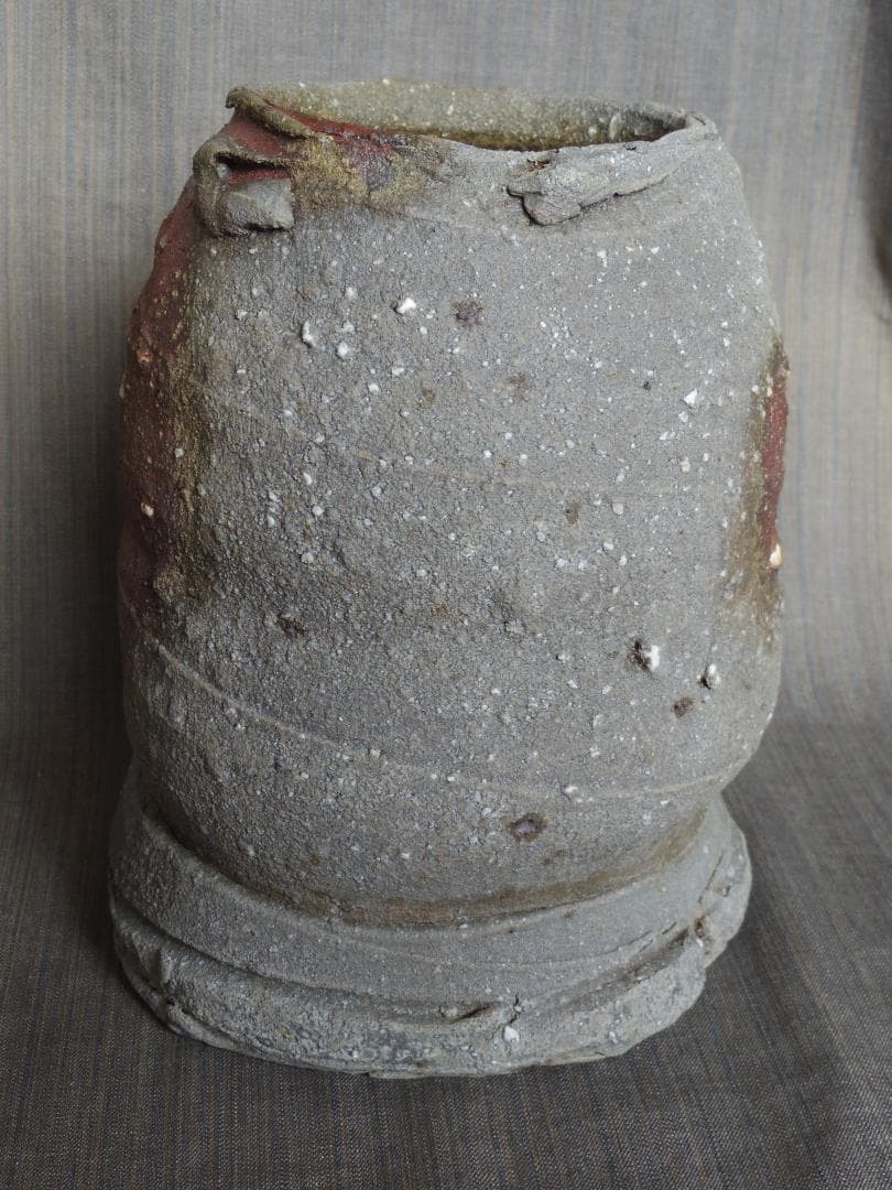 入手困難★ジェフ・シャピロ【師：伊勢崎淳】焼き締め花器★共箱★ニューヨーク