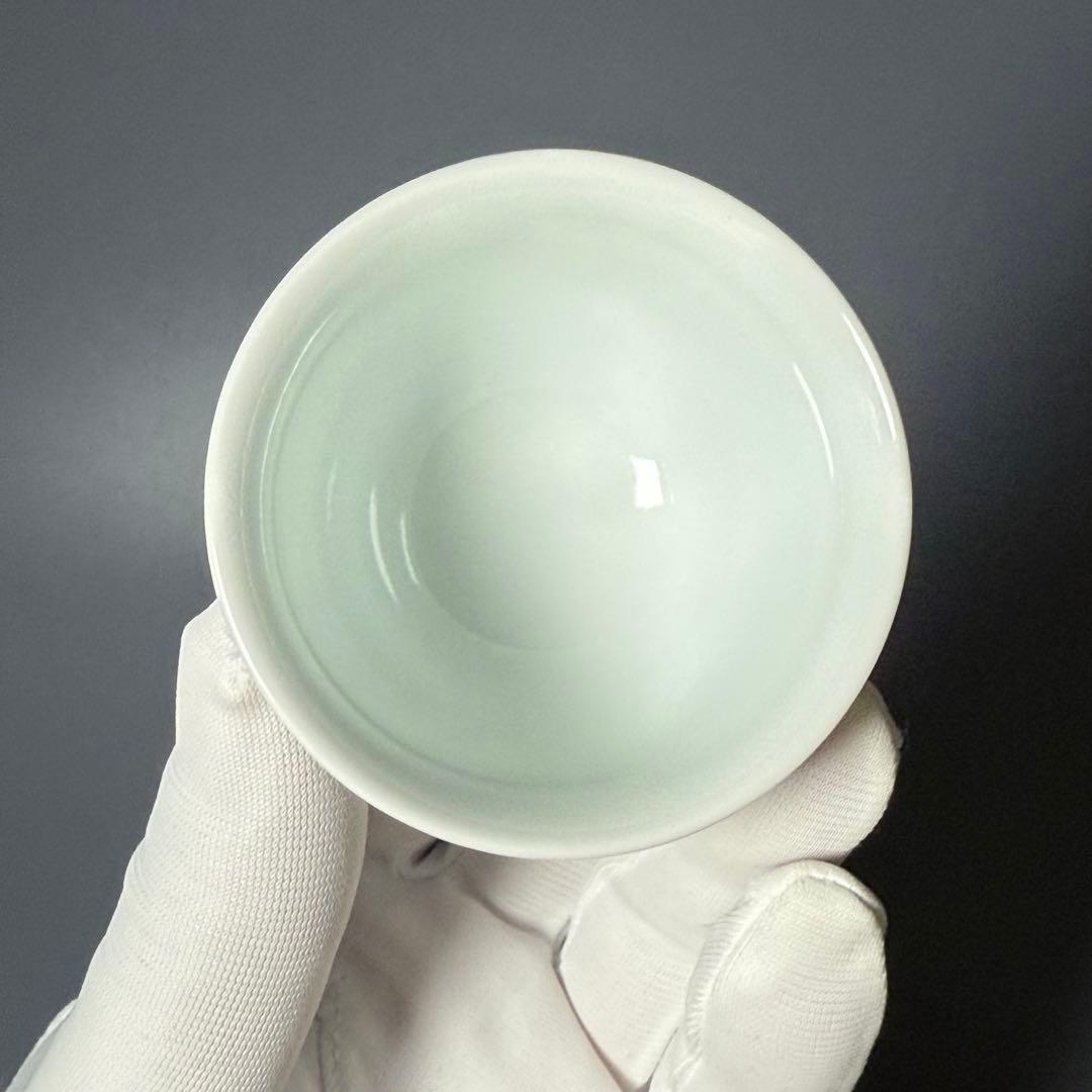 白磁の名工　樋渡陶六　煎茶器　揃い　茶道具　花彫文様　無傷　ほぼ未使用