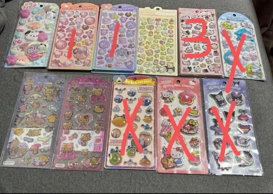 【全部国内正規品】シールおまとめ　14点　サンリオ　もちパン　肉球スクイーズ