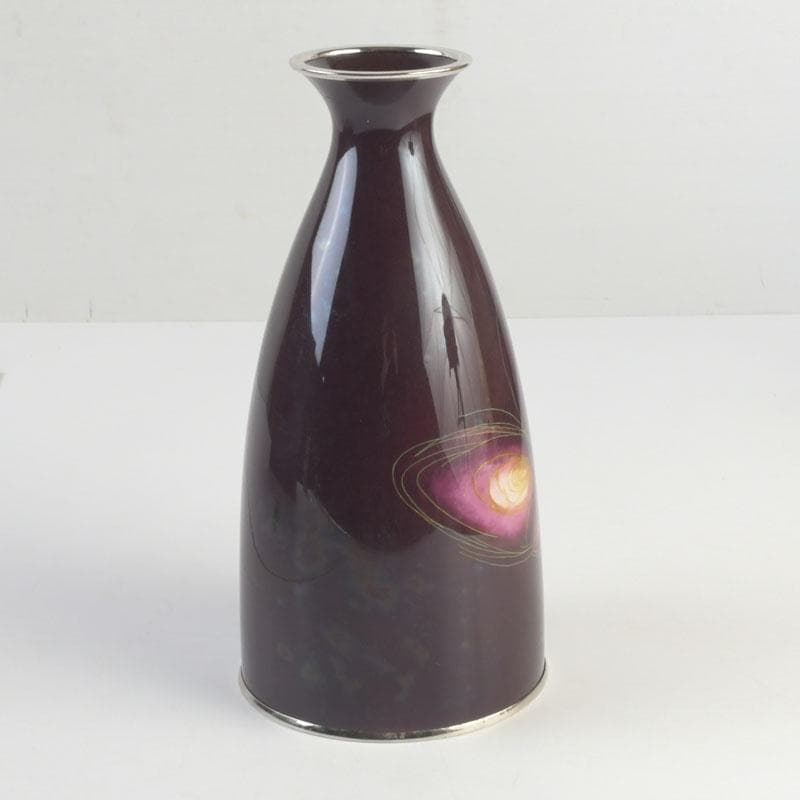 七宝焼　田村七宝工芸　蝶文瓶　花瓶　箱付　V　9893A