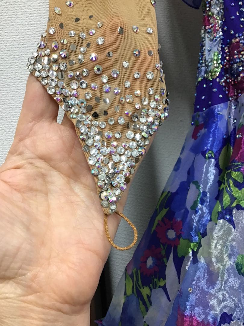 タカダンス　ドレス　ブルー　プリント花柄