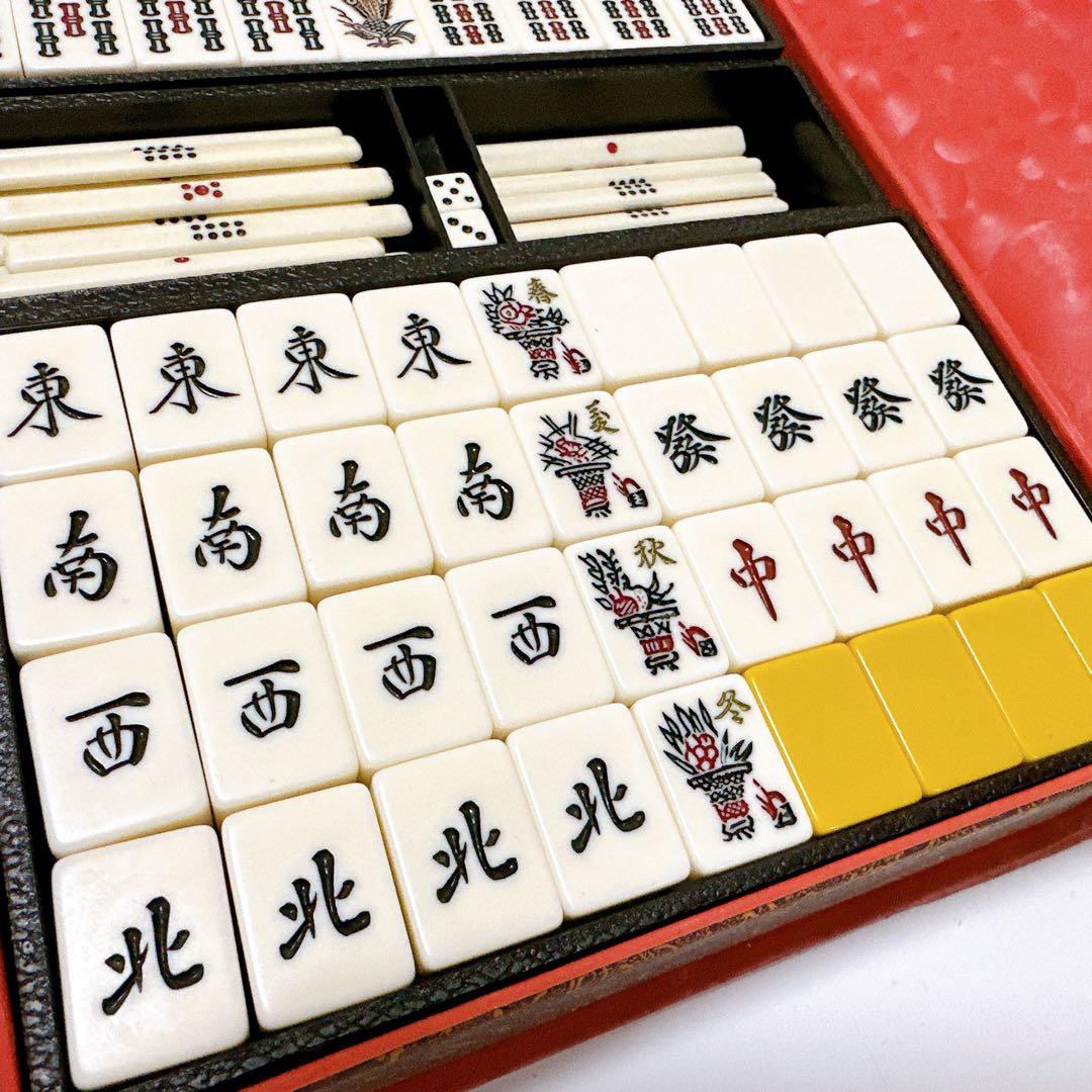 希少品 麻雀牌 関東書体 金牌 金彩 三枚羽根