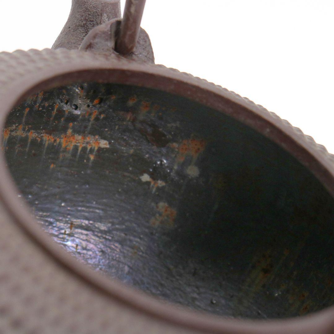 釜師 佐藤清光 霰鉄瓶 煎茶道具 共箱　V664　YSy