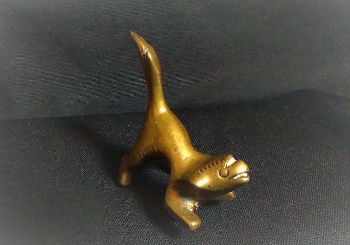 【 獅子形金銅帯鉤 】　ベルト鉤　経世紀品