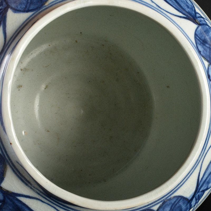 中国　青花　花卉魚波文瓶　壷　N　R5755