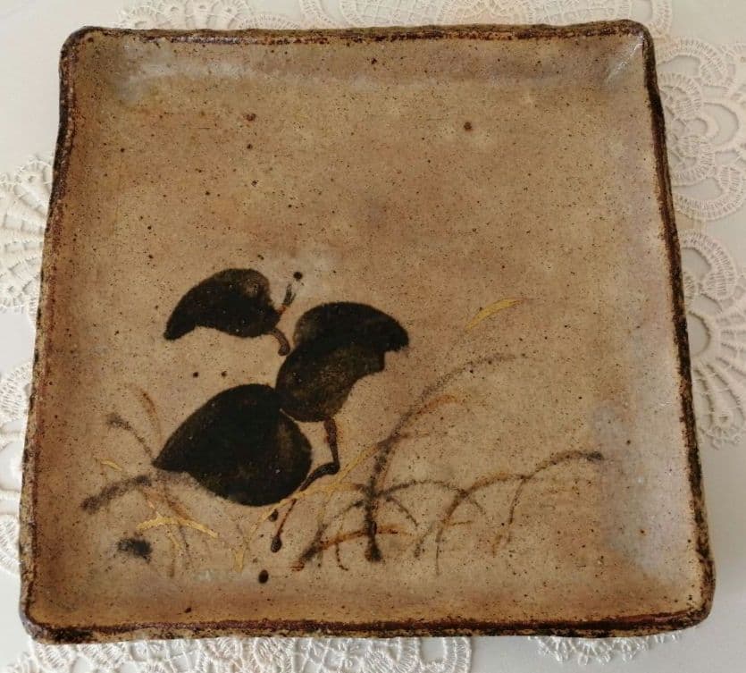 廣永窯(仙鶴窯)　廣永陶苑　色紙八寸皿　角皿　茶道具　菓子皿　煎茶道具　骨董