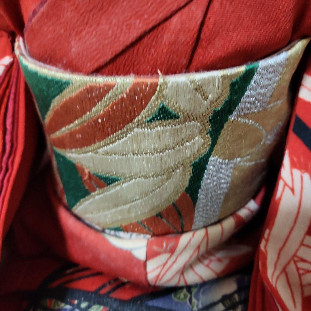 工房朋　市松人形 赤い着物 陶器製 約50cm