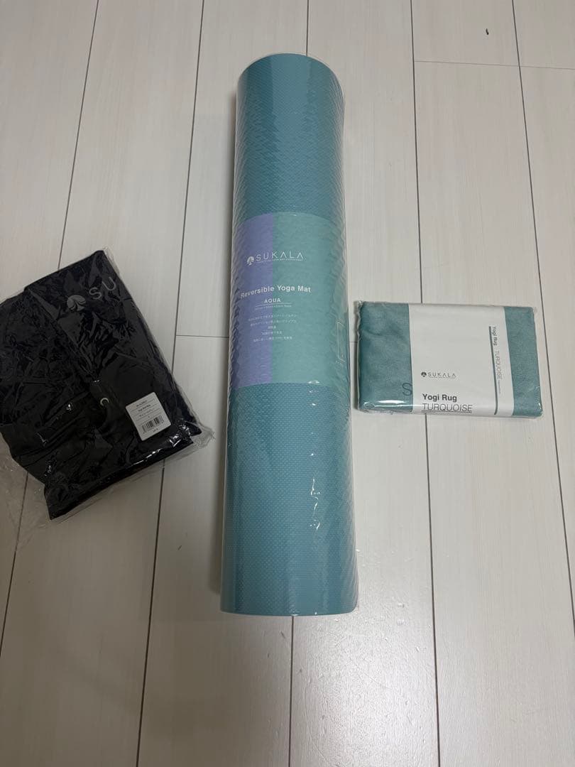 SUKALA リバーシブルヨガマット アクア、ケース、ヨギラグ
