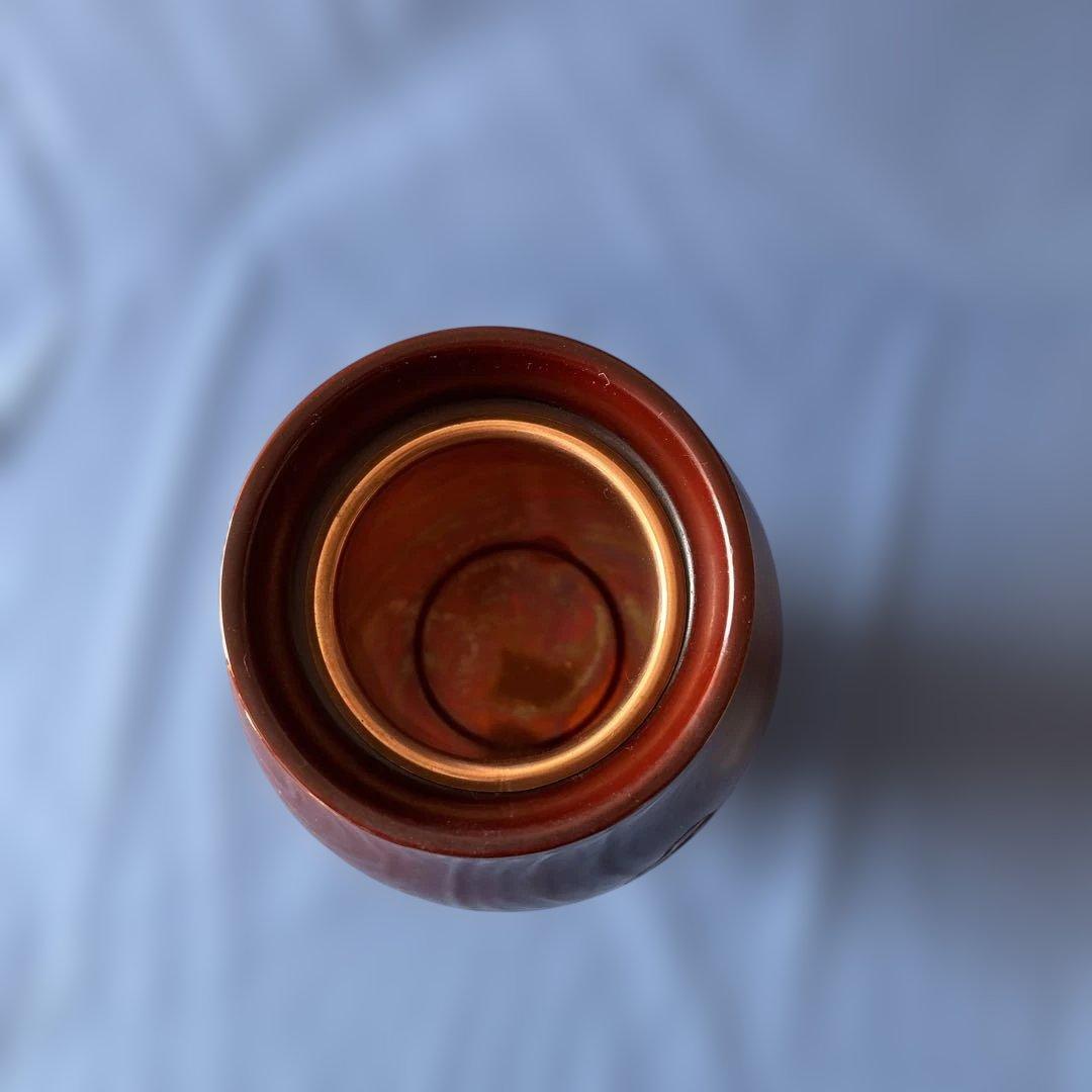 【伝産シール有】村上堆朱 花瓶 伝統工芸 山水文