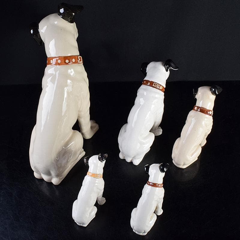 アンティーク　陶器製　ビクター犬　ニッパー君　大中小11点　M　R7698B