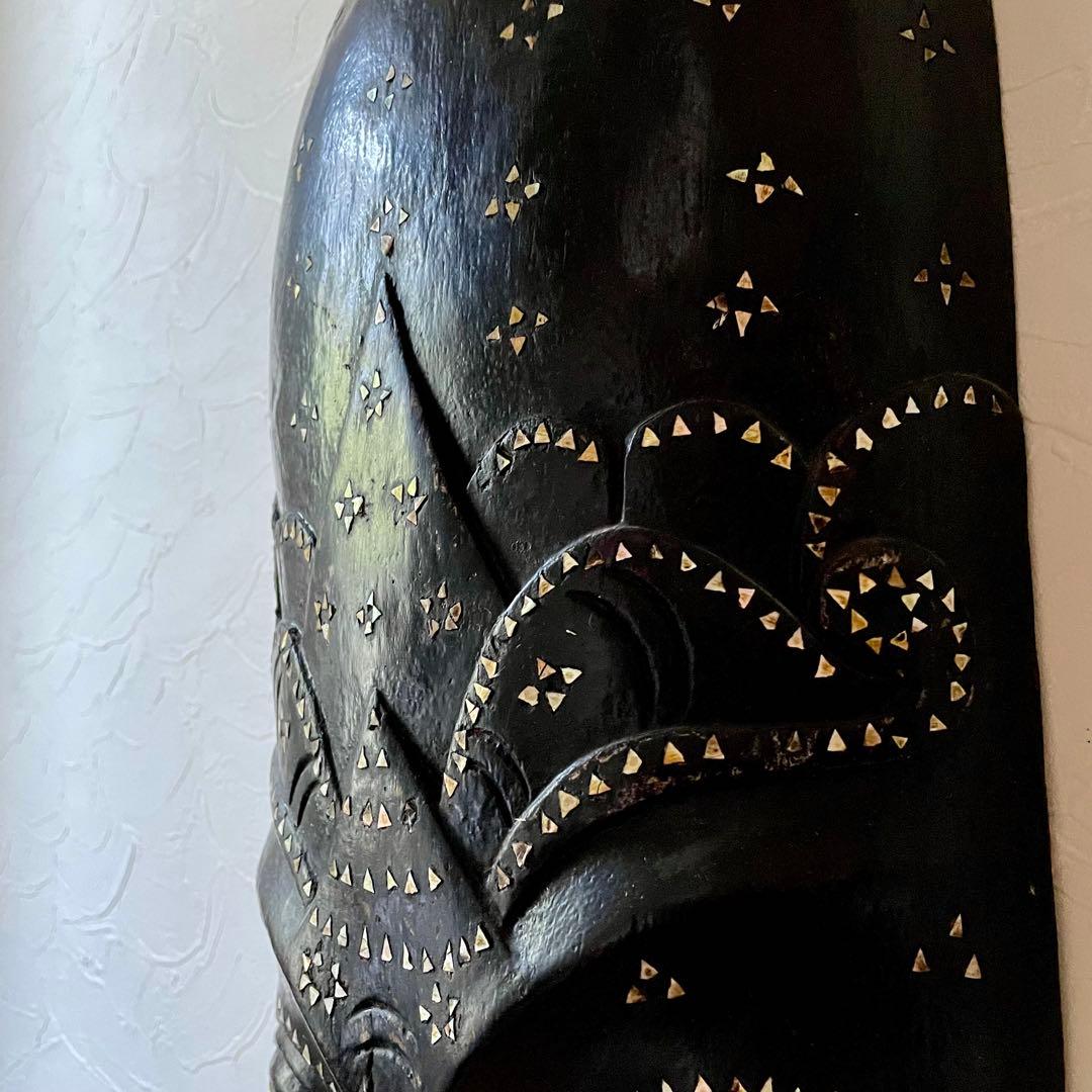 インテリアにインドネシア バリ島 細長いお面 約75cm エスニック