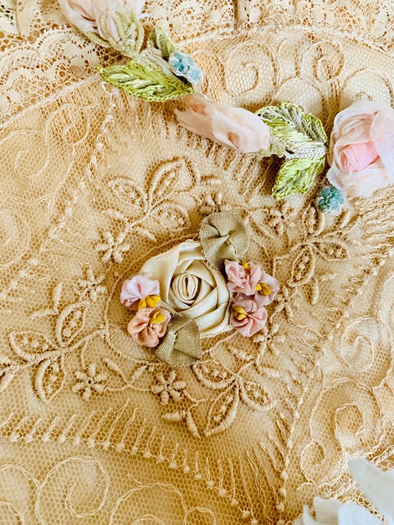 アンティークシルクハンキーケースロココモチーフ※フランス※アメリカ