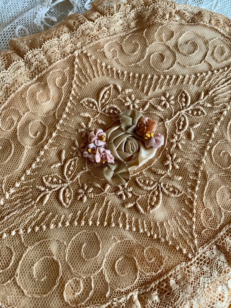 アンティークシルクハンキーケースロココモチーフ※フランス※アメリカ