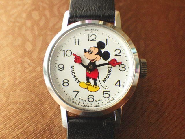 neco ★【1970年代】ミッキーマウス スイス製 手巻き腕時計