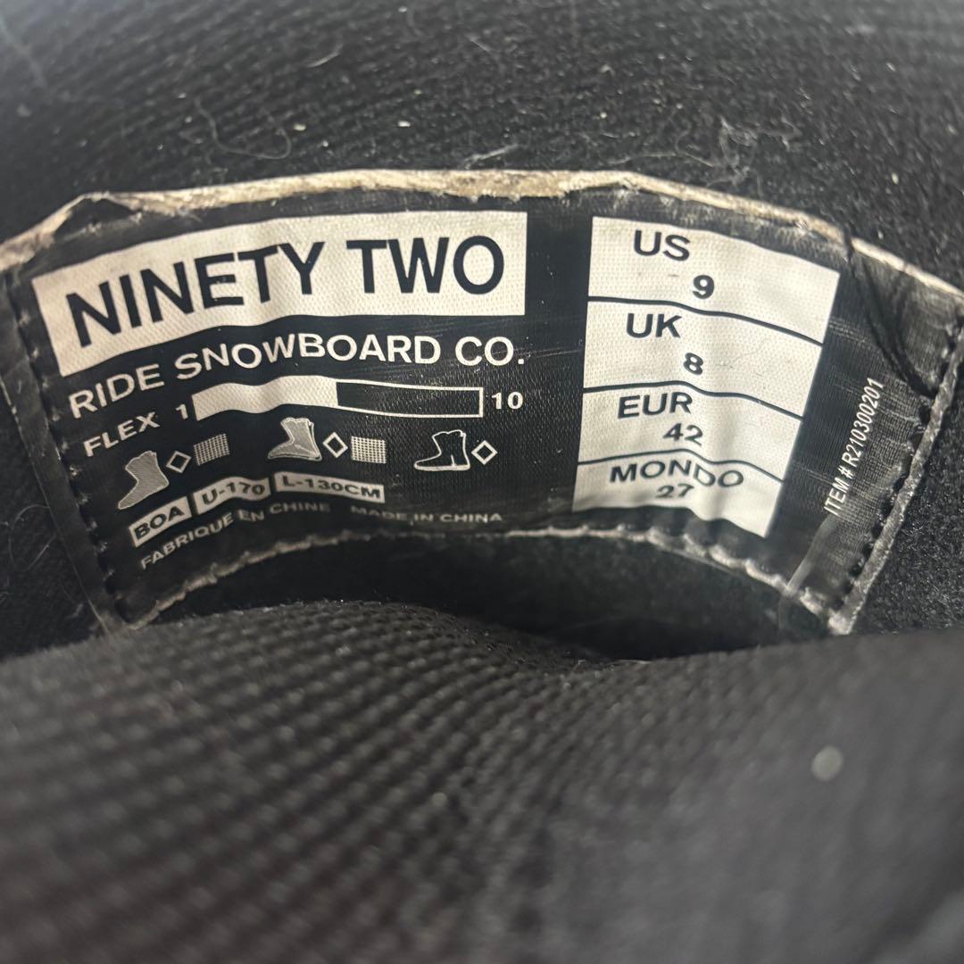 RIDE 92 Ninety Two スノーボードブーツ ブラック 27cm