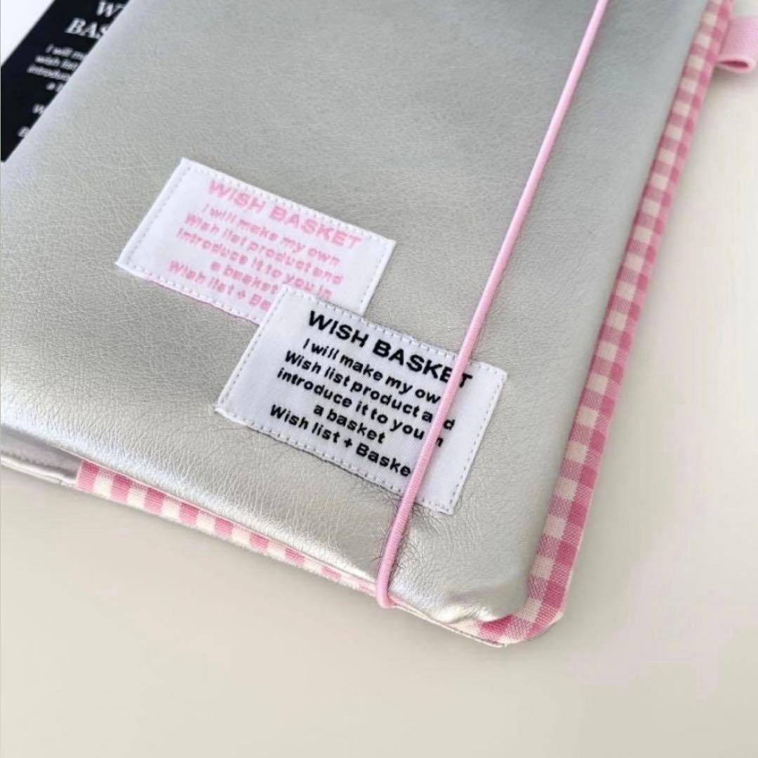 早い者勝　韓国　バインダー　カバー　貯金　現金管理　シルバー　ピンク　チェック2