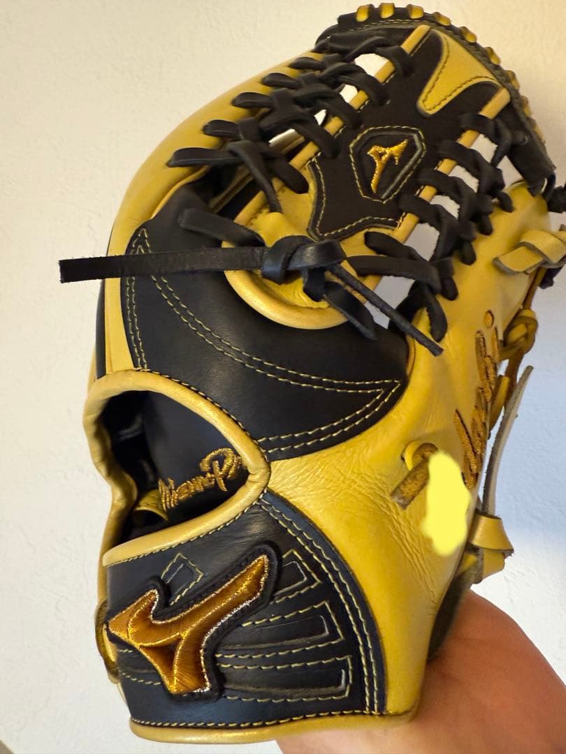 【定価8万強】ミズノプロ 西川モデルオーダーグラブ　軟式 シャンパンイエロー