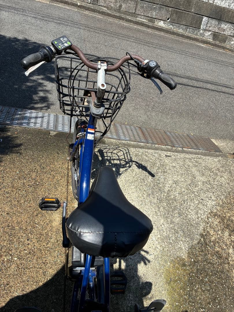 電動アシスト自転車 チャイルドシート付き 青