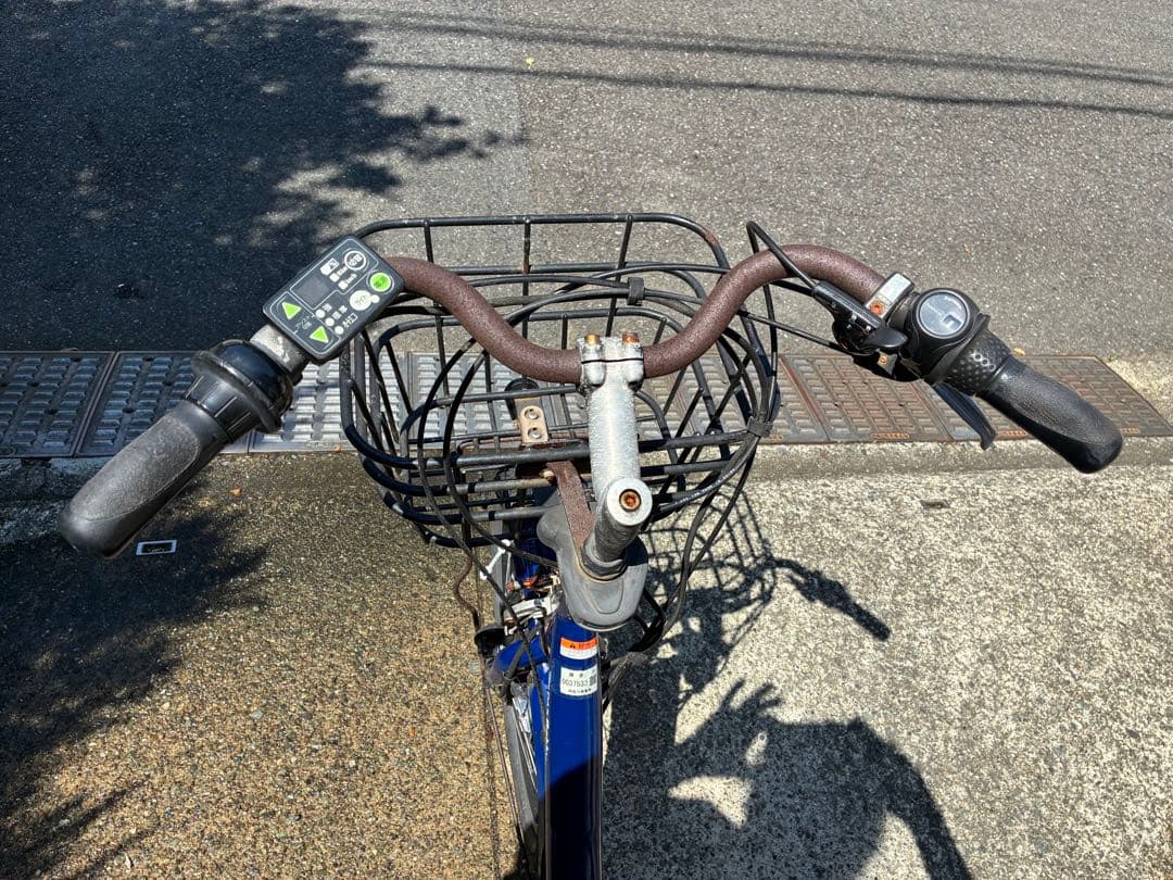 電動アシスト自転車 チャイルドシート付き 青