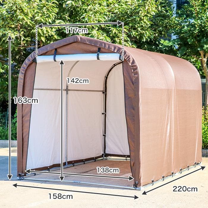 ★簡単設営★ サイクルハウス 自転車 バイク 前面カバー 自転車3台分