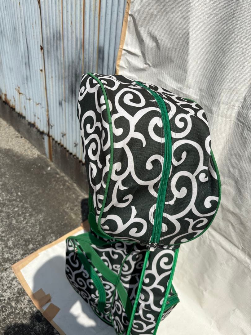 AZROF アズロフ スタンド キャディバッグ カラクサグリーン 唐草模様