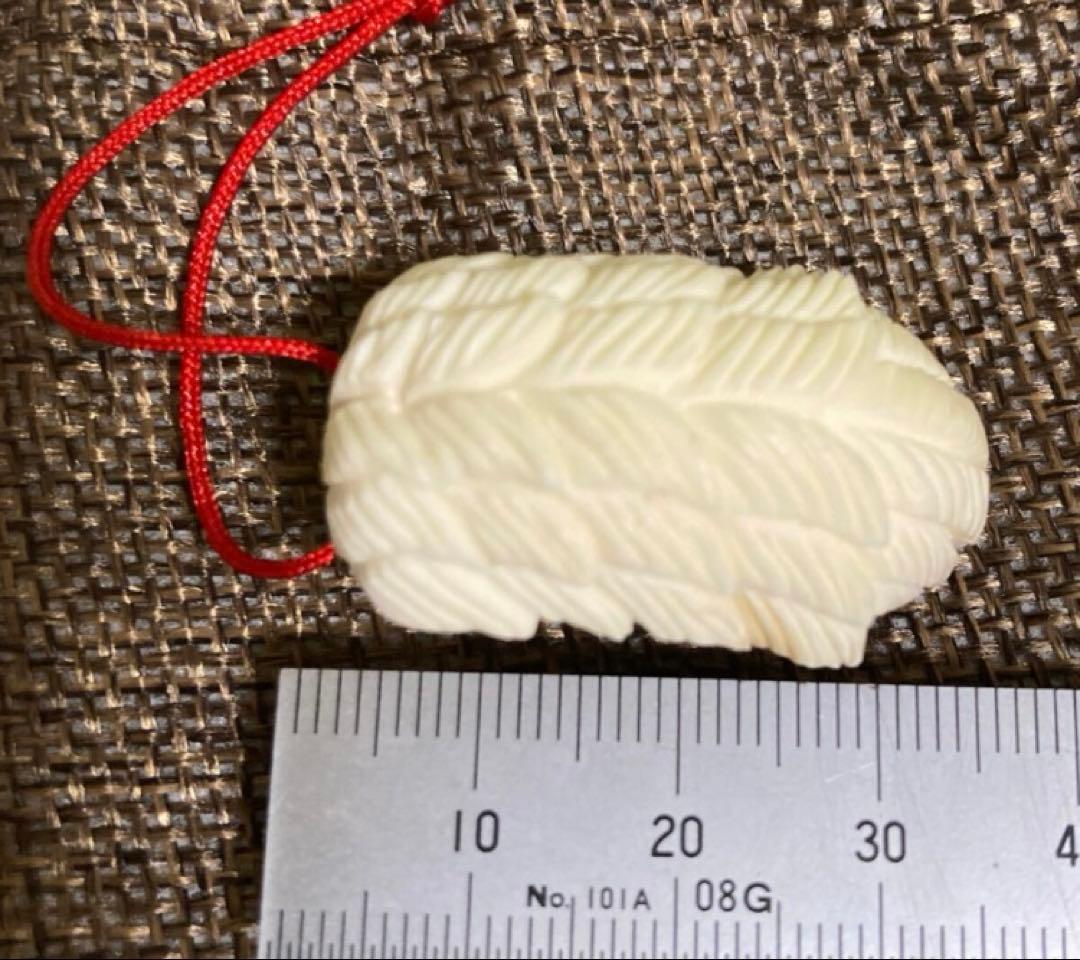 天然素材　天使&悪魔　彫刻　根付　提げ物