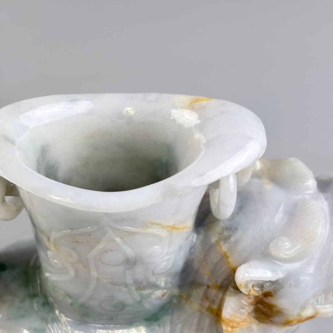 中国美術 翡翠 玉石 彫刻 獅子